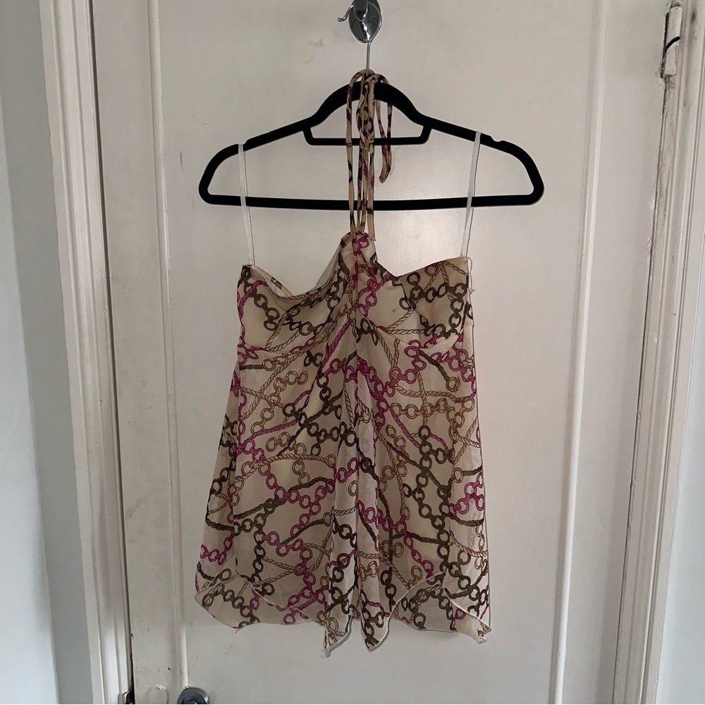 Chain Pattern Halter Top‎